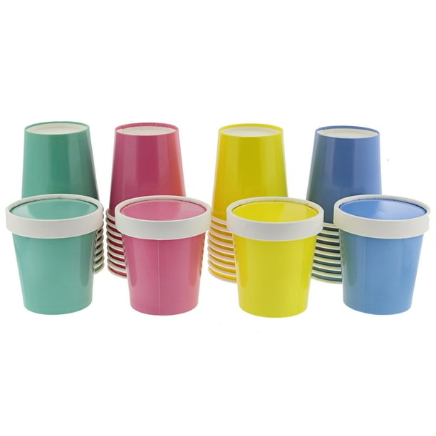 Spec101 Paper Ice Cream Cups with Lids 40pk Disposable Paper Dessert