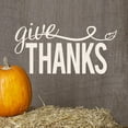 thumbnail image 2 of Give Thanks with Leaf Vinyl Lettering Wall Decal Sticker Fall Decor Thanksgiving Decals - Size: 10"H x 20"L - Color: Ivory, 2 of 5