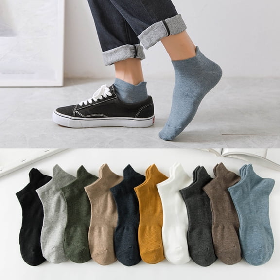 Dujiujun 1 Pair Men Boat Socks Low-cut Shallow Cotton Solid Color High Elasticity Anti-slip Soft Sweat-absorption Anti-shrink Sports Short Invisible Socks
