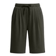 thumbnail image 7 of SwiftWear Women's Knee-Length Bermuda Shorts Yoga Walking Cotton Blend Shorts with Pockets Comfortable Stretch Casual Exercise Shorts​, 7 of 7