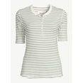 thumbnail image 5 of Free Assembly Ribbed Henley Short Sleeve Crew Neck T-Shirt (Women's), 5 of 6