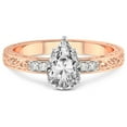 thumbnail image 4 of IGI Certified 3 Carat Pear Shape Lab Grown Diamond Engagement Ring | 14K Rose Gold | Antique Allure Vintage Lab Diamond Ring | FG-VS1-VS2 Quality Friendly Diamonds, 4 of 6