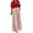 Red, variant on Women Elegant Pullovers Pants Suit Women Pleated 2 Piece Pants Outfits Casual Loose Button Shirt Blouse Top Long Wide Leg Palazzo Pants Set Jumpsuit