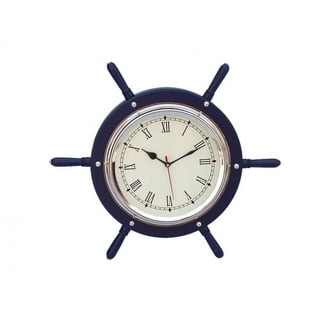 Ships Wheel Porthole Clock, 24 TK-2701B - Seaside Treasures