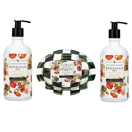 MacKenzie-Childs Morning Glory Ceramic Soap Dish / Bar and Hand Wash and Lotion