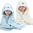 thumbnail image 3 of YTDSCS Girls Boys Hooded Baby Towels, Soft Baby Bath Towels for Toddler Spring Autumn Coral Fleece Bath Blanket, 3 of 9