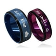 thumbnail image 7 of Fashion 2-Tones Her King Ring, Black Blue, Men's Matching Couples Wedding Band Anniversary Rings for Husband Y1314 (Size 12), 7 of 7