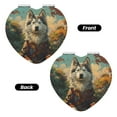 thumbnail image 2 of Kdxio Forest Maple Leaf Husky Pocket Mirror, 1X/2X Travel Makeup Mirror 2-Sided Folding Small Mirror Portable Double-Sided Magnifying Cosmetic Mirror for Gift-Heart Shape, 2 of 9