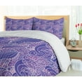 thumbnail image 4 of Ambesonne Floral Duvet Cover Sets, Purple Toned Flower Swirls, 2-King, Blue Violet Lilac, 4 of 6