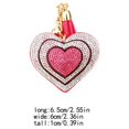thumbnail image 3 of Langgg Keyring Keyholder DIY Small Decorative Purse Pendent Multipurpose Sweet Gift Workmanship Bag Decor Heart Keychain Rose Red/White 1Set, 3 of 6