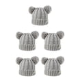thumbnail image 2 of Qarigey Gorro con bolas de pompones esponjosos, tocado a la moda, orejeras plegables, gorros de gran elasticidad, hermoso regalo para niños, Gary Gary 5piezas Qarigey CBP255406, 2 of 4