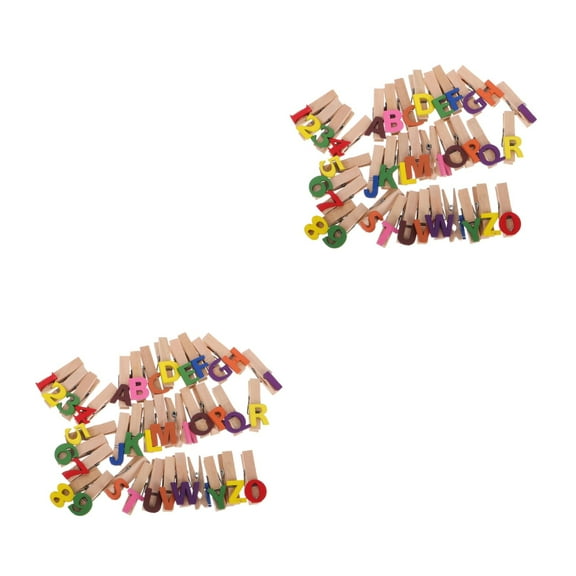 Masteelf 70 pcs Mini Wooden Clothespins For Classroom Numbered And Alphabet Letter Pins For Hanging Photos Notes And Cards For Home Office
