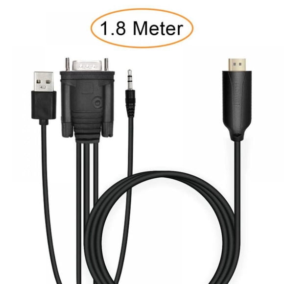 1080P VGA To HDMI-compatible Converter Cable Adapter Male To Male with 3.5mm Audio USB Power Cable for PC Laptop