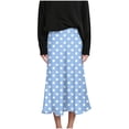 thumbnail image 6 of ClodeEU Women's Polka Dot Print Side Zipper Skirt ,Casual Summer Midi Skirt Sky Blue,Womens Plus L, 6 of 8