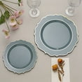 thumbnail image 5 of BalsaCircle 10 Dusty Blue 10.5" Round Plastic Dinner Plates Gold Scalloped Rim, 5 of 8
