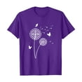 thumbnail image 3 of Purple Women's Short Sleeve T-shirt, Shirts Women'S Cute Round Neck Sunflower Wildflower Flower Lovers Graphic Casual Printed Tee Tops,Women's Short sleeve T-shirt 3XL, 3 of 4