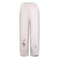 thumbnail image 4 of Women's Elastic Waist Wide Leg Pants Cute Graphic Printed Tulip Hem Cotton Linen Pant with Pockets Winter Loose-Fit Casual Trousers, 4 of 5
