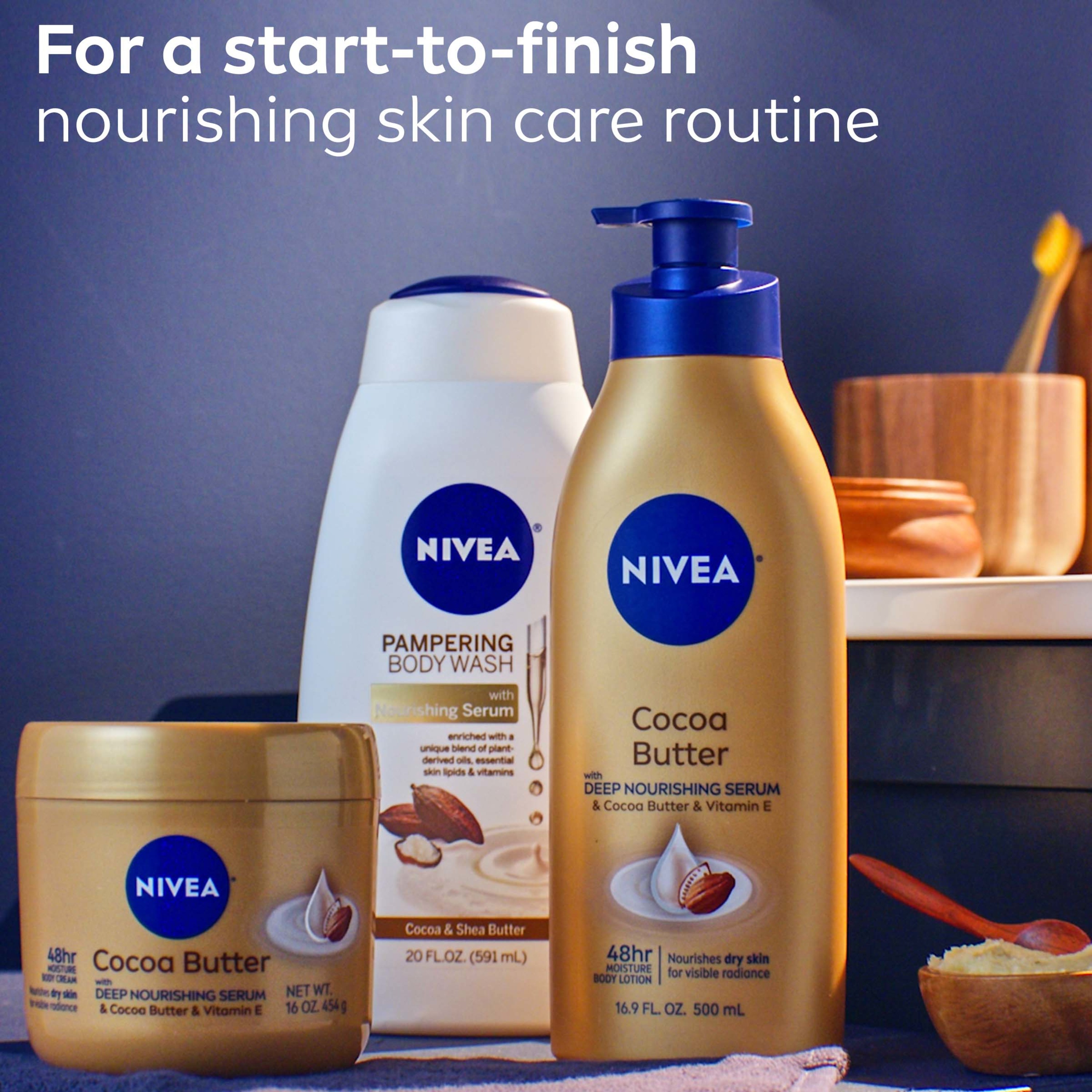 NIVEA Cocoa Butter Body Cream with Deep Nourishing Serum, 16 Ounce - image 4 of 13