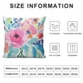 thumbnail image 5 of QZHH  Throw Pillow Cover Flowers Watercolor Peonies Pink Turquoise Summer Girly Decorative Pillow Case Home Decor Square Pillowcase, 5 of 5