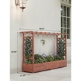 thumbnail image 3 of Kojooin Elevated Wooden Garden Bed with Arch Trellis & Hanging Roof – Outdoor Planter Box for Climbing Vines, Hanging Flowers, Above-Ground Design with Side Trellis & 4 Drainage Holes, 79"x17"x45", 3 of 7