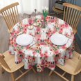 thumbnail image 3 of Bichon Frise Dog and Pioneer Flower Round Tablecloth 60"x60",Wrinkle Wipeable Table Cloth for Kitchen Dining Room Picnic Patio Party, 3 of 6