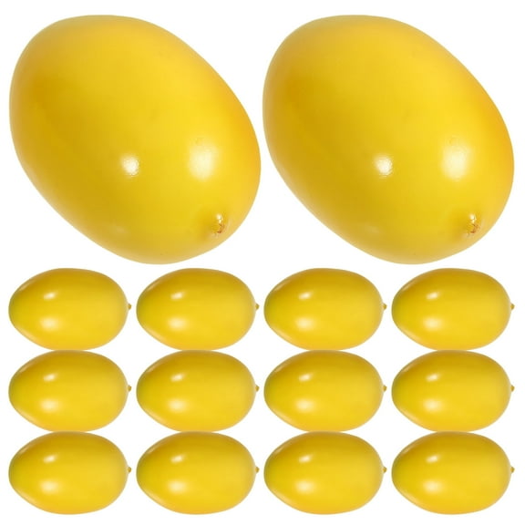 FRCOLOR Yellow Mini Artificial Lemon for Kids Playing Polyethylene Material Lifelike Simulation 20pcs