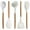 White, 5Pcs, variant on IOCBYHZ Silicone Cooking Utensils 6Pcs- Heat Resistant Kitchen Utensil Set with Wooden Handles, Spatula,Turner, Slotted Spoon, Pasta server, Kitchen Gadgets Tools Sets for Non-Stick Cookware (White)