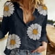 thumbnail image 1 of ICHUANYI Clearance Fashion Women's Loose Buttons Printing Lapel Long Sleeves T-shirts Blouse Tops(Black, L) ICHUANYI WER2023081110955, 1 of 7