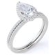thumbnail image 4 of JeenMata Anillo de Bodas Exclusivo con Halo de Moissanita de Corte Pera de 1,25 Quilates para Ella en Oro Blanco de 18 K sobre Plata, 4 of 6