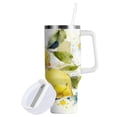 thumbnail image 2 of 30 oz Insulated Stainless Steel Tumbler Double Wall Stainless Steel Tumbler with 2-Way Drinking Watercolor Lemon, 2 of 9