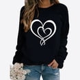 thumbnail image 2 of yoeyez Valentine's Day Sweatshirt Women Love Heart Print Shirts Casual Long Sleeve Pullover Top Teen Girls Crewnck Funny Graphic Tee for Valentines Day Black S, 2 of 3