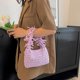 thumbnail image 5 of Bolso de mano para mujer, bolso de axila tejido informal, elegante bolso de compras de verano (púrpura) Ehuebsd Para Estrenar, 5 of 6
