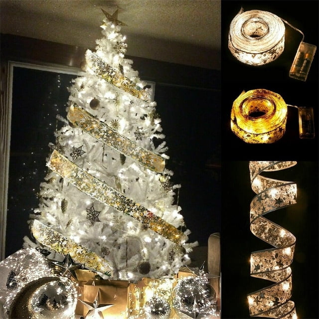 Vaidha Christmas Lights In 2024, Christmas LED Lights, A Double String Christmas Tree Decorated With Hot Ribbon Pendant
