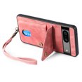 thumbnail image 7 of Nalacover for Google Pixel 7, Slim Case Wallet with Credit Card Holder, Back Flip Premium Leather Magnetic Clasp Kickstand Wirst Hand Strap Shockproof Cover for Google Pixel 7, Pink, 7 of 7
