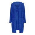 thumbnail image 6 of Usmixi Holiday 2 Piece Outfits for Women Winter Plush Loungewear Sets for Women Casual Solid Cardigan and Bodycon Dress Matching Set with Tie Soft Fleece Homewear Lounge Set up to 60% off, 6 of 6