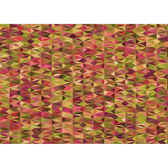 Ahgly Company Machine Washable Indoor Rectangle Transitional Orange Gold Area Rugs, 8' x 10'