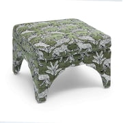 TOV Furniture Raji Olive Green Leopard Jacquard Ottoman