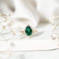 thumbnail image 4 of Rosec Jewels Lab Grown Emerald Cocktail Ring with Diamond Halo for Women (AAAA Quality), 18K Yellow Gold, US 11.00, 4 of 9