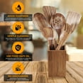 thumbnail image 3 of Juego de utensilios de madera STORE INDYA, 8 piezas, para cocinar, antiadherentes, 3 of 7