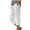 White, variant on Chbgutlmr Woman Capri Pants Elastic Waisted Loose Lightweight Casual Cropped Straight Leg Trousers Summer