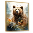 thumbnail image 2 of Designart "Aquarelle Grizzly Bear In Sanctuary" Animals Bear Floater Framed Wall Art Prints, 2 of 5