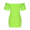 thumbnail image 5 of Edvintorg Off Shoulder Dress Fashion Women Sexy Bodycon Dresses Short Sleeve Strapless Backless Tube Top Evening Mini Dress Green XL, 5 of 6