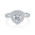 thumbnail image 5 of 1 Carat Triangle Double Halo Engagement Ring, Simulated Diamonds Ring Band, Genuine Moissanite In 925 Sterling Silver, 5 of 6