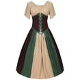 thumbnail image 2 of Renaissance Costume Women, Medieval Dress, Medieval Costume Women, Women's Medieval Renaissance Costume Cosplay Over Dress Halloween Vampire Bride Costumes Dress for Women, Brown L, 2 of 7