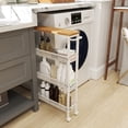thumbnail image 4 of VASAGLE Slim Rolling Cart, 4-Tier Storage Cart, Narrow Cart with Handle, 5.1 Inches Deep, Metal Frame, for Kitchen, Dining Room, Living Room, Home Office, 4 of 6