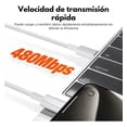 thumbnail image 3 of Cable Usb Tipo C 2 Metros 240w Trenzado Para Macbook Pro Air Blanco, 3 of 7