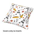 thumbnail image 3 of Throw Pillow Covers, Eiffel Tower pizza Soft Square Pillow Cases with Invisible Zipper for Couch Bed Sofa, Farmhouse Fall Home Decor 12"x12", 3 of 7
