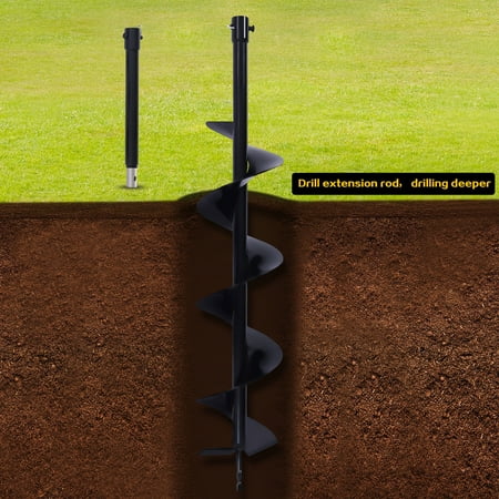 Auger Bit 6inch for Post Holes Replacement Earth Digger Planting Drill Durable
