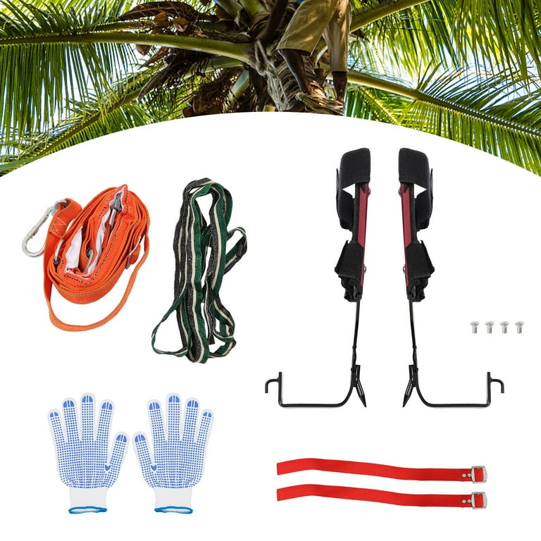 Tree Pole Climbing Spikes Set 2-Gear Safety Belt & Rope Adjustable Portable  