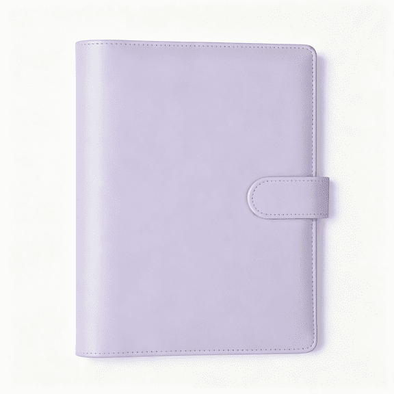 CCOCC A5 Notebook Binder 6 Ring Refillable Budget Planner Cover for Cash Organizer,Pu Leather Aesthetic Photocard Holder Loose Leaf Small Binder with Magnetic Buckle for A5 Planner Inserts,Purple